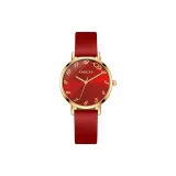 3A165 Женские - Золотой Гранатовый Красный Пластина Красный Ремень (Любовь Лошадь Апельсин Кожа Коробка)