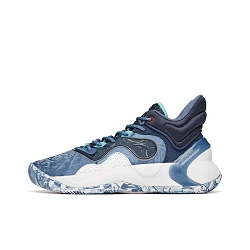 ANTA Speedy Decision Амортизаторы Устойчивые к истиранию MID Баскетбольные кроссовки Мужские Синие Белые