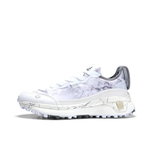 PEAK Boom 70S Устойчивый к истиранию Низкий топ Беговые кроссовки Женские Белый Серый