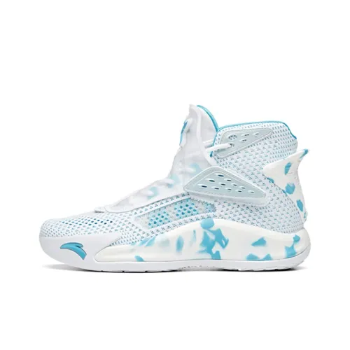 ANTA KT5 Амортизаторы Slip-on Устойчивый к истиранию Высокий Топ Баскетбольные кроссовки Мужские Белый Синий