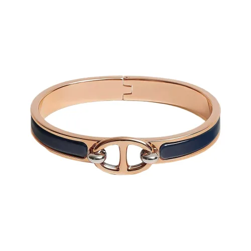 HERMES Mini Clic Chaine d'Ancre Браслеты Глубокий морской синий Унисекс