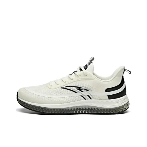 ANTA Night Stalker Амортизирующие шоки Противоскользящие и устойчивые к истиранию Низкий топ Беговые кроссовки Мужские Белый Черный