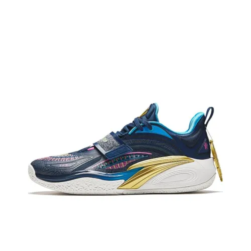 ANTA KAI 1 KAI 1 'Гостевой' Азотная технология Амортизация Износостойкий Низкий Топ Баскетбольные кроссовки Мужской Синий Зеленый Розовый