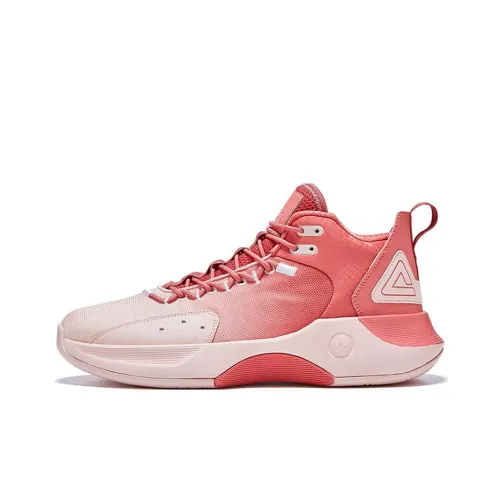 PEAK Nomadic Амортизаторы Шок Резистентность к Сцеплению и Износу MID Топ Баскетбольные Кроссовки для Игры Мужской Персиково-Красный