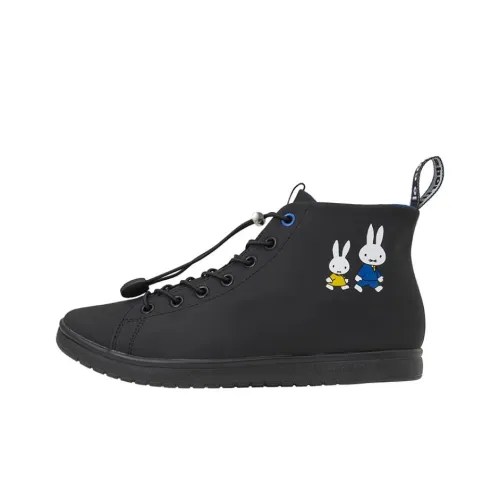 MIFFY X LE Coq Sportif LA ALMA Slip-resistant Waterproof MID Skateboard Shoes Unisex Black MIFFY X LE Coq Sportif LA ALMA Противоскользящие водонепроницаемые кроссовки для скейтбординга Mid унисекс черные