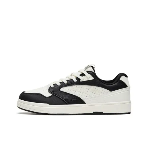 ANTA Street Play Series Slip-resistant Abrasion-resistant Low-top Skateboard Shoes Men's White Black ANTA Street Play Series Противоскользящие Устойчивые к истиранию Низкие Кеды для скейтбординга Мужские Белый Черный
