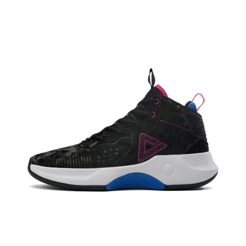 PEAK Ranger Slip-resistant Abrasion-resistant High Top Баскетбольные кроссовки для игры Мужской Черный Фиолетовый Красный