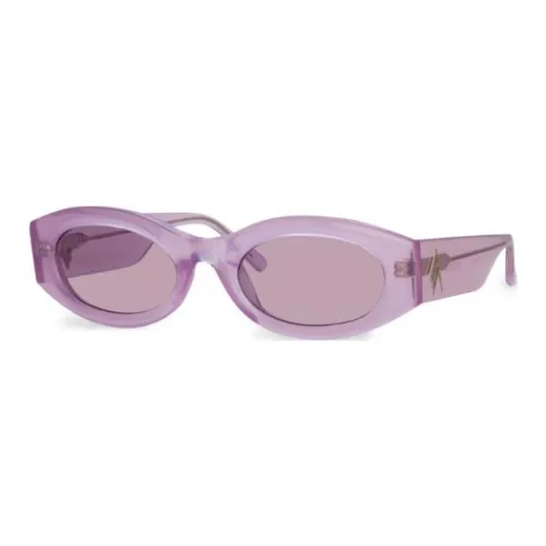 Linda Farrow Acetate Cellulose OVAL SUNGLASSES Женские Фиолетовый