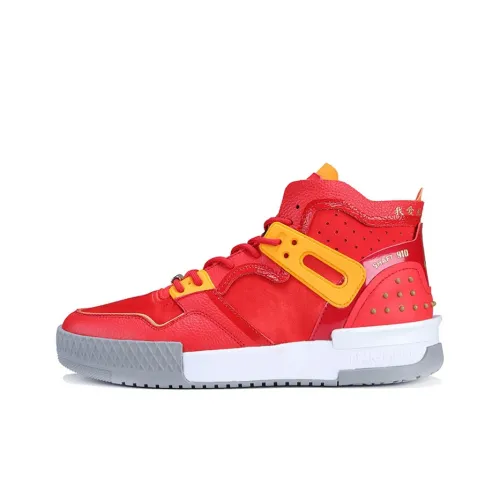 PEAK Taichi 910 Противоскользящие Устойчивые к истиранию Высокие Баскетбольные Кроссовки Мужские Винтажные Красные