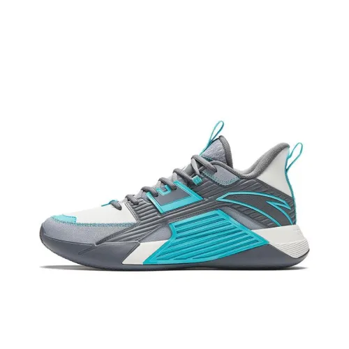 ANTA Speedgo 3 Амортизация Износостойкий MID Топ Баскетбольные кроссовки Мужские Синий Серый