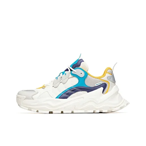 ANTA Life Collection Sizzling Амортизация Низкий Топ Толстая Подошва Мужские Кроссовки Белый Серый Синий