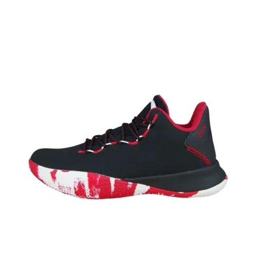 ANTA Viper Slip-Resistant Abrasion-Resistant Low-Top Баскетбольные кроссовки Мужские Черные Красные