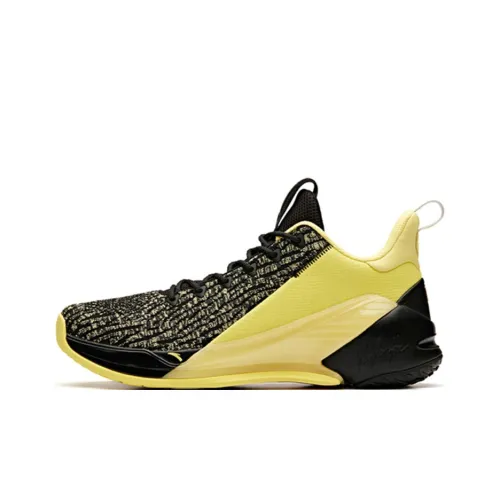 ANTA KT4 Амортизирующие Дышащие Противоскользящие Низкие Баскетбольные Кроссовки Мужские Желто-черные