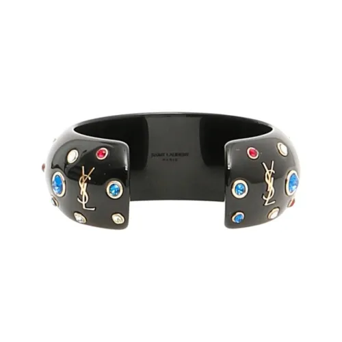 SAINT LAURENT Латунь Кристалл Металл Браслеты Женские Черный