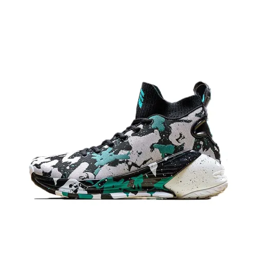 ANTA KT4 Высокие Баскетбольные Кроссовки для Игры Мужские Черные Зеленые