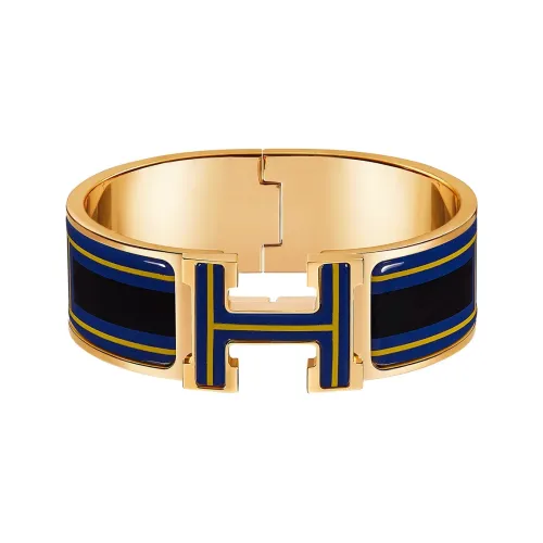 HERMES Clic Clac H Браслет Женский Темно-синий Золотой