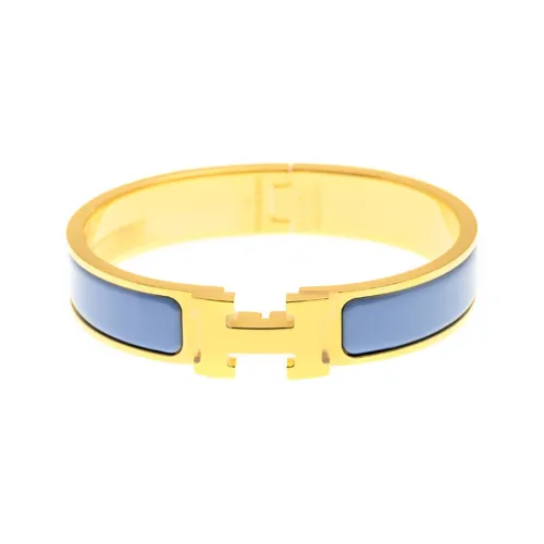 HERMES Clic H Металл Браслеты Женские Синий Золотой