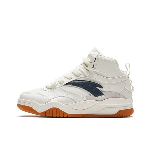 ANTA Slam Wave Shoe Slip-resistant Abrasion-resistant Lightweight MID Skateboard Shoes Women's White ANTA Slam Wave Обувь Противоскользящая Устойчивая к износу Легкий MID Скейтборд Обувь Женская Белая