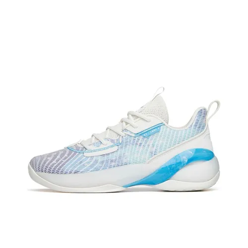 ANTA Light Cavalry 7 Устойчивые к истиранию Низкие Баскетбольные Кроссовки для Игры Мужские Белые и Синие
