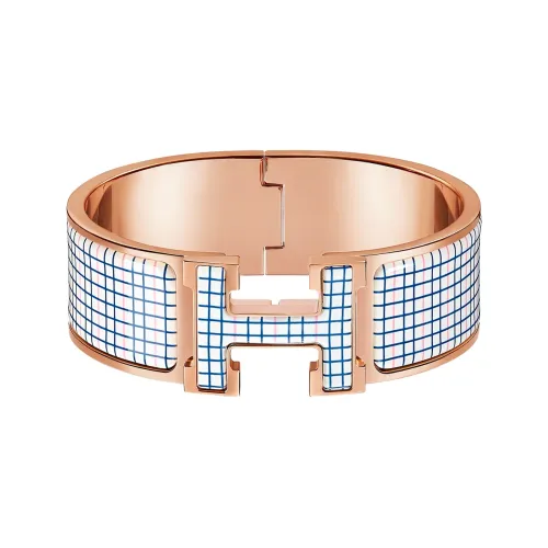 HERMES Clic Clac H Розовое Золото Покрытие Металл Широкий Браслет Женские Фантазия Розовый