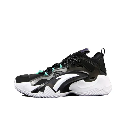 ANTA Airspace 3 Ufo Противоскользящие Устойчивые к истиранию Дышащий MID Баскетбольные кроссовки Мужской Черный белый