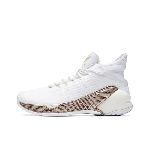 ANTA KT4 Klay Thompson FINAL Дом Устойчивый к абразиву Дышащий Высокий Топ Баскетбольные кроссовки Мужской Белый золотой