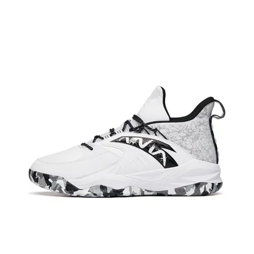 ANTA Rhomboid Амортизирующие шоки Slip-resistant и устойчивые к истиранию Дышащие Низкие баскетбольные кроссовки Мужские Черно-белые