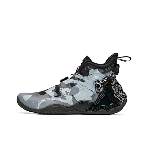 ANTA Star Mountain Шокабойеры Устойчивая к истиранию Высокий Топ Баскетбольные Кроссовки Мужские Черные Серые