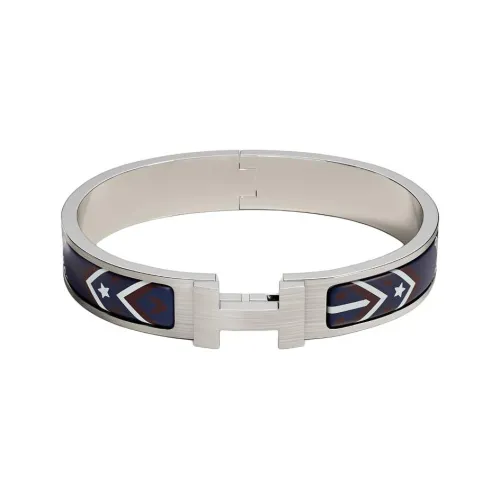 HERMES Эмаль Браслеты Унисекс Серебряный