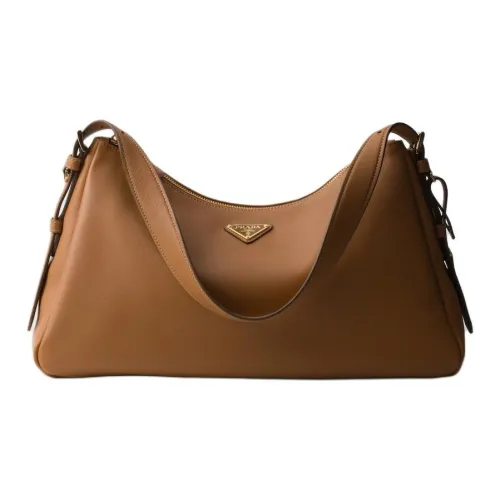 PRADA GRAIN LEATHER Хобо Сумка Сумка Плечевая Сумка Женская CAMEL
