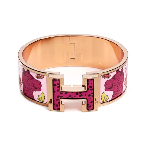 Hermes Clic Clac H Браслеты Розовый/Золотой Женские