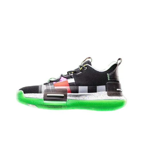 30ING x PEAK Taichi Louis Flash Lightweight Амортизирующие Низкие Баскетбольные Кроссовки Мужские Черные Зеленые