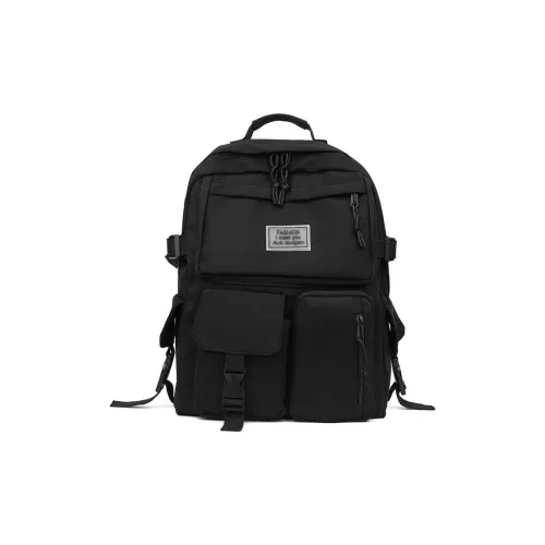 KAKAXI Nylon Backpack Unisex Black White KAKAXI Нейлон Рюкзак Унисекс Черный Белый