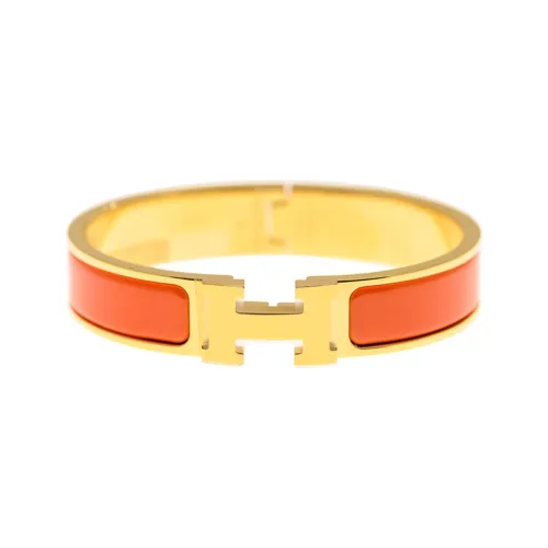 HERMES Clic H Металлические браслеты, апельсиновый цвет, женские