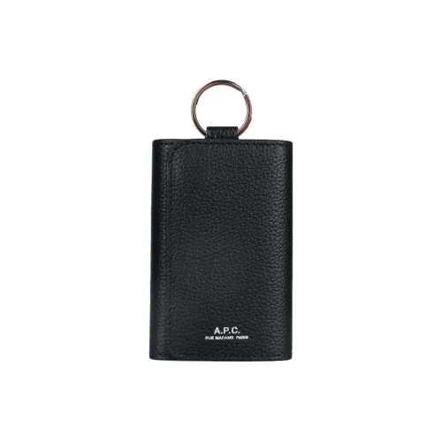 A.P.C GRAIN LEATHER Key Pouch Мужской Черный