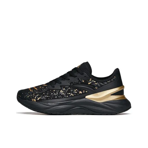 ANTA Tron 2,0 Износостойкие Дышащие Низкие Беговые кроссовки Мужские Черный Золото