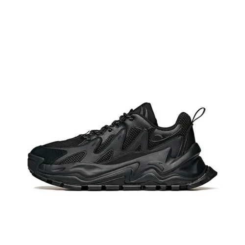 ANTA Hot Shock Absorbers Slip-resistant Abrasion-resistant Breathable Low-top Footwear Men's Black ANTA Hot Shock Absorbers Противоскользящие Устойчивые к истиранию Дышащие Низкие Кроссовки Мужские Черные