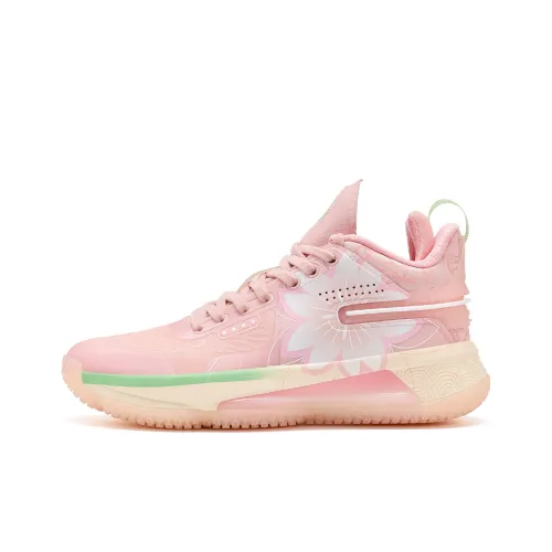 PEAK Flash 4 Тайцзи Противоскользящие Устойчивые к износу MID Топ Баскетбольные кроссовки для игры Женские Вишневый цветок