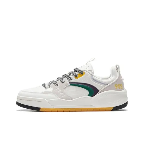 ANTA 982EVO Slip Устойчивый к истиранию Низкий Топ Скейтбординг Кроссовки Мужские Белый Зеленый Желтый