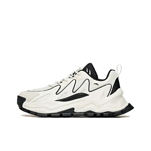 ANTA Hot Shock Absorbers Slip-resistant Abrasion-resistant Breathable Low-top Footwear Men's White Black ANTA Hot Shock Absorbers Противоскользящие Устойчивые к истиранию Дышащие Низкие Кроссовки Мужские Белый Черный