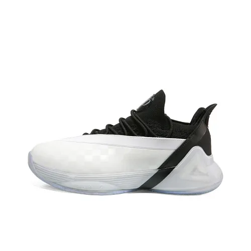 PEAK Parker Seven Амортизаторы Slip-Resistant Abrasion-Resistant Низкий Топ Баскетбольные кроссовки Мужской Черный Белый