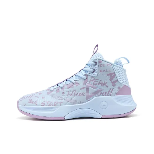 PEAK Ranger Амортизаторы Slip-Resistant Abrasion-Resistant Высокий Топ Баскетбольные Кроссовки Мужские Синий-Фиолетовый