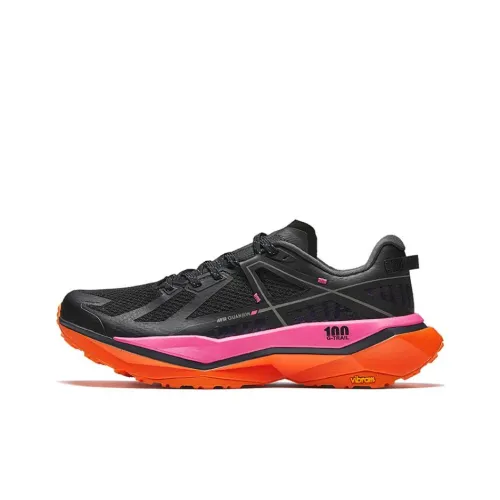 ANTA Амортизация Износостойкие Низкие Кроссовки для Бега Женские Черные Розовые