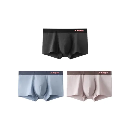 KAPPA 3 упаковки: средний синий + светлый коричневый + бургунди черный мужские боксер-шорты