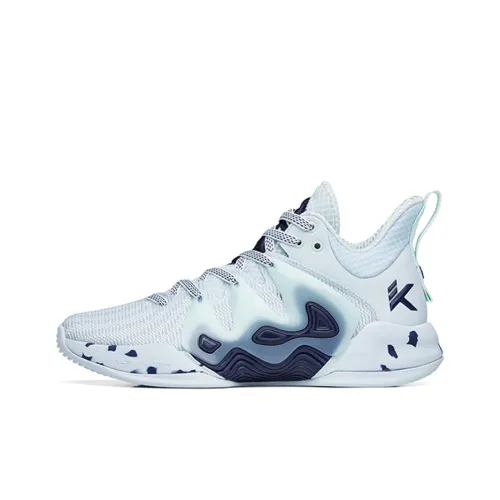 ANTA Mountain 1 Устойчивые к истиранию Низкие Баскетбольные Кроссовки для игры Мужские Серый Синий