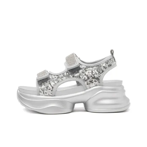 CAMEIDO Пляжные сандалии Женские Серебряные