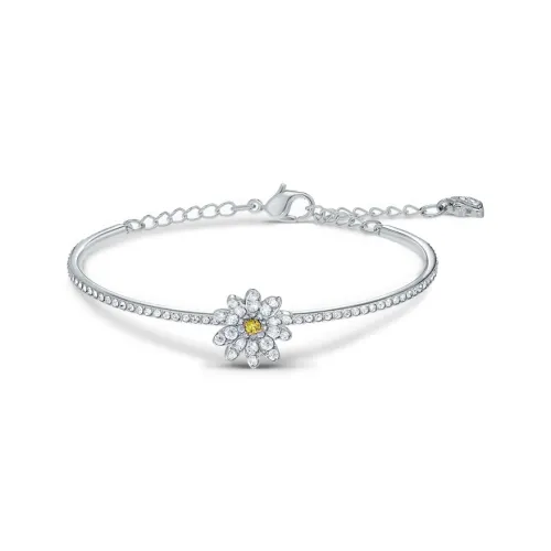 Swarovski MULTI Металлические инкрустации Браслеты Женские Серебряные Белые