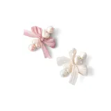 [Бежевое сердце, боковая заколка + розовое сердечко, боковая заколка] 2 шт