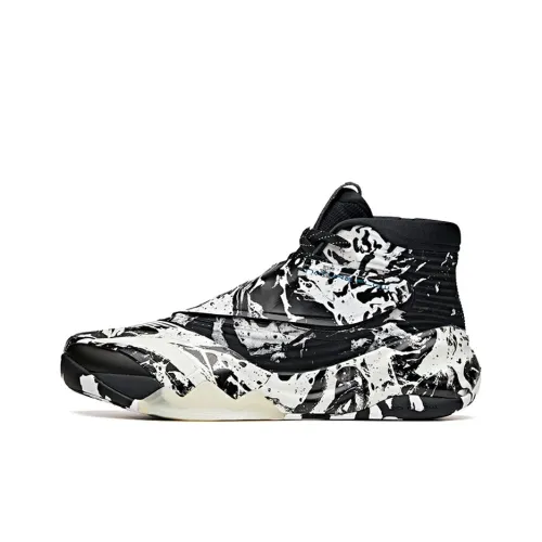 ANTA KT6 Амортизирующие подошва Устойчивая к истиранию Высокий топ Баскетбольные кроссовки Мужской Черный Белый