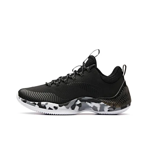 ANTA The Dagger 2 Low Топ Баскетбольные кроссовки Мужской Черный Белый Серый